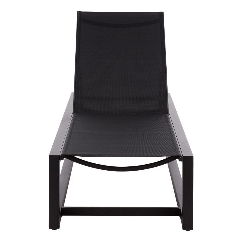 Safavieh Logan Aluminum Lounger in Black / Black