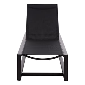 Safavieh Logan Aluminum Lounger in Black / Black