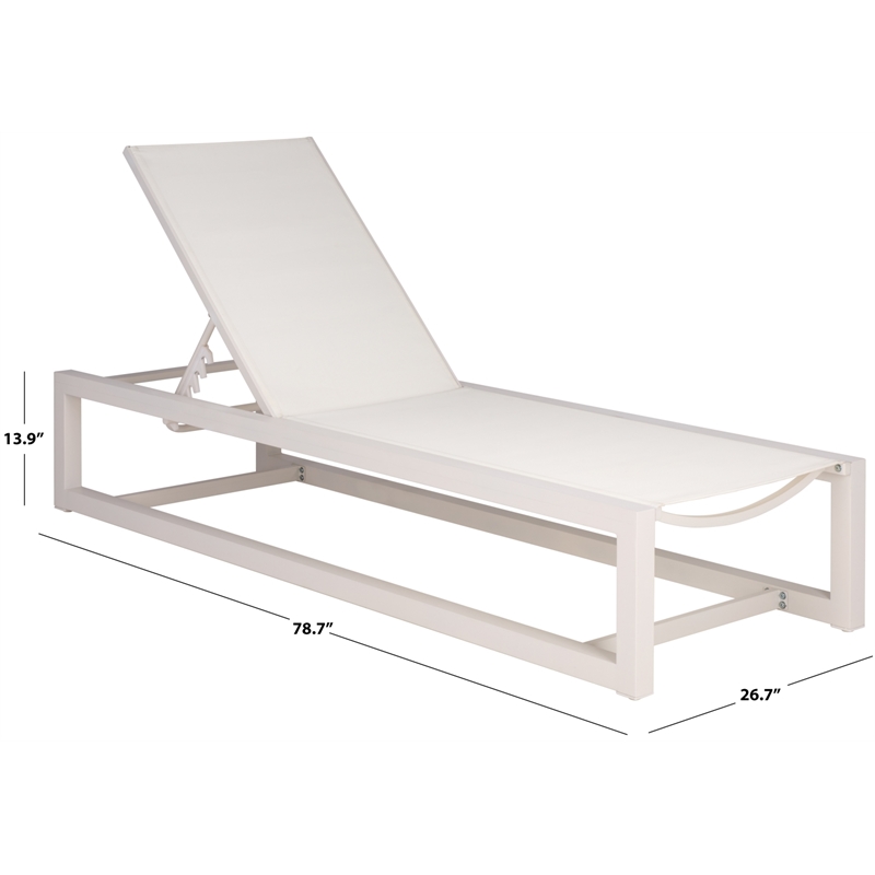 Safavieh Logan Aluminum Lounger in White / White