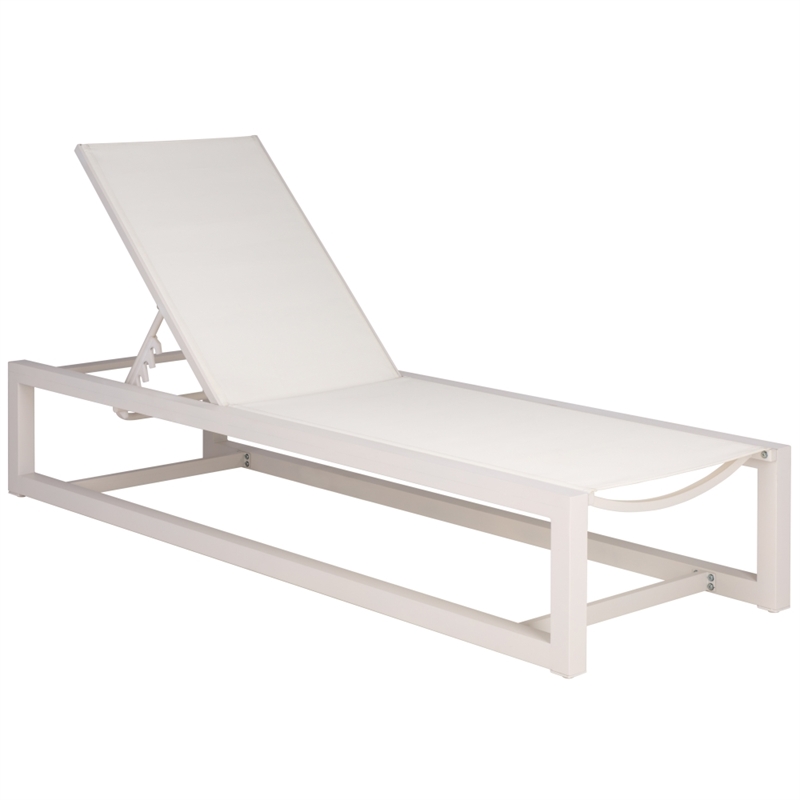 Safavieh Logan Aluminum Lounger in White / White