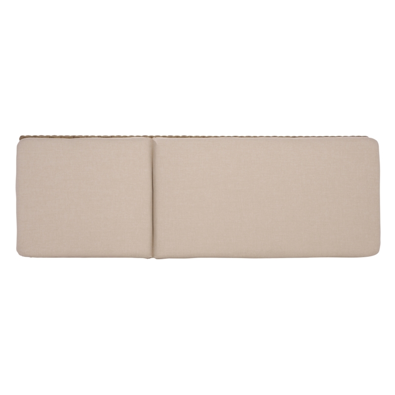 Safavieh Emma Metal and Rattan Lounger in Natural / Taupe