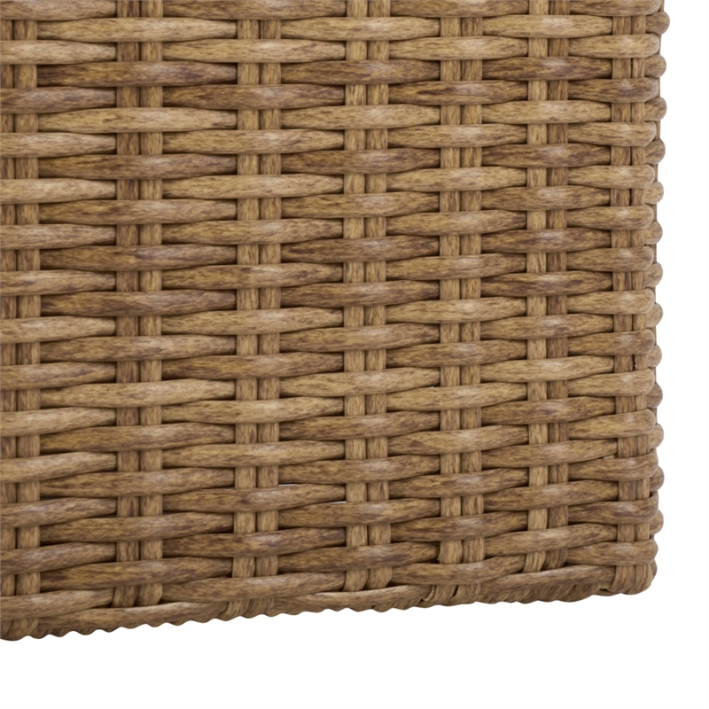 Safavieh Emma Metal and Rattan Lounger in Natural / Taupe