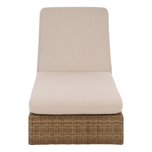 Safavieh Emma Metal and Rattan Lounger in Natural / Taupe