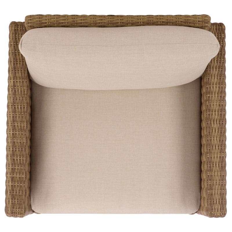 Safavieh Emma Metal and Rattan Armchair  in Natural / Taupe