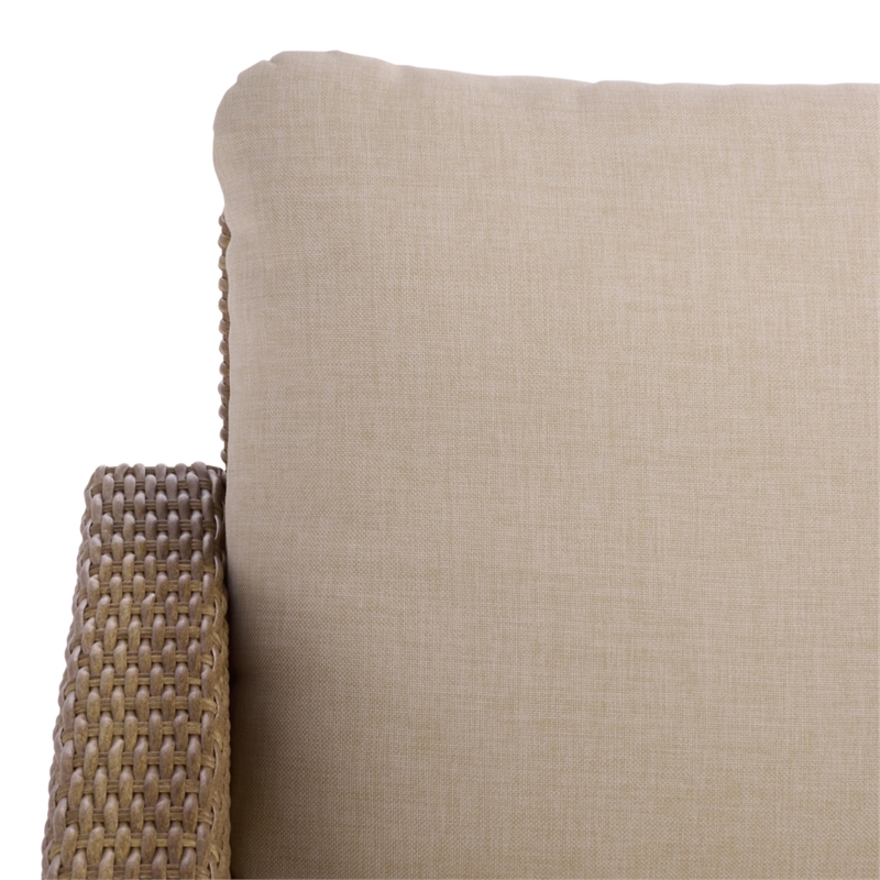 Safavieh Emma Metal and Rattan Sofa  in Natural / Taupe