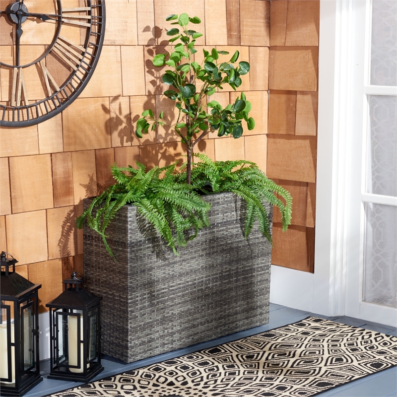 Safavieh Rita Steel  Flower Rack in Gray / Brown