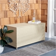 Safavieh Oliveira Steel  and Fabric Cushion Box in Beige / White