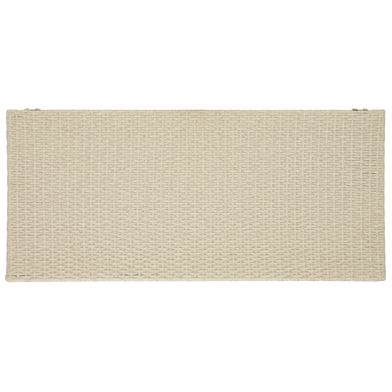 Safavieh Oliveira Steel  and Fabric Cushion Box in Beige / White