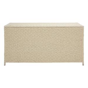 Safavieh Oliveira Steel  and Fabric Cushion Box in Beige / White