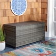 Safavieh Oliveira Steel  and Fabric Cushion Box in Gray / White