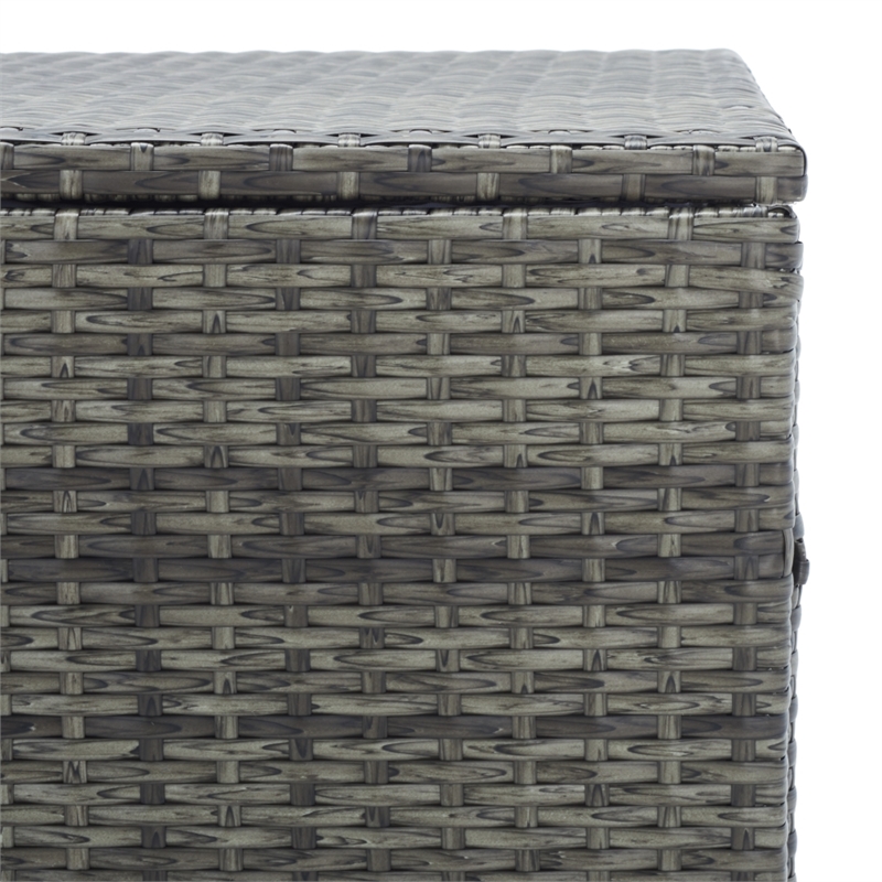 Safavieh Oliveira Steel  and Fabric Cushion Box in Gray / White