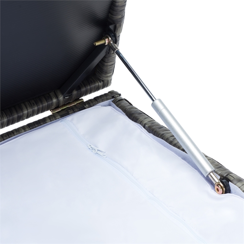 Safavieh Oliveira Steel  and Fabric Cushion Box in Gray / White