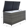 Safavieh Oliveira Steel  and Fabric Cushion Box in Gray / White