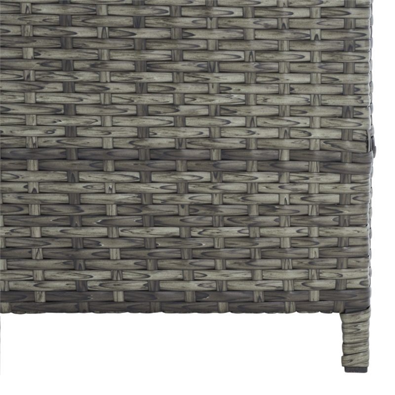 Safavieh Oliveira Steel  and Fabric Cushion Box in Gray / White