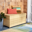 Safavieh Oliveira Steel  and Fabric Cushion Box in Natural / White