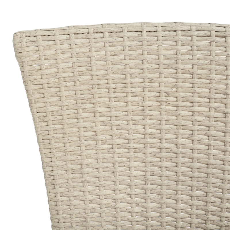 Safavieh Edna 3Pc Steel  and Fabric Lounge Set in Beige / White