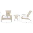 Safavieh Edna 3Pc Steel  and Fabric Lounge Set in Beige / White