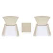 Safavieh Edna 3Pc Steel  and Fabric Lounge Set in Beige / White