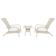 Safavieh Edna 3Pc Steel  and Fabric Lounge Set in Beige / White
