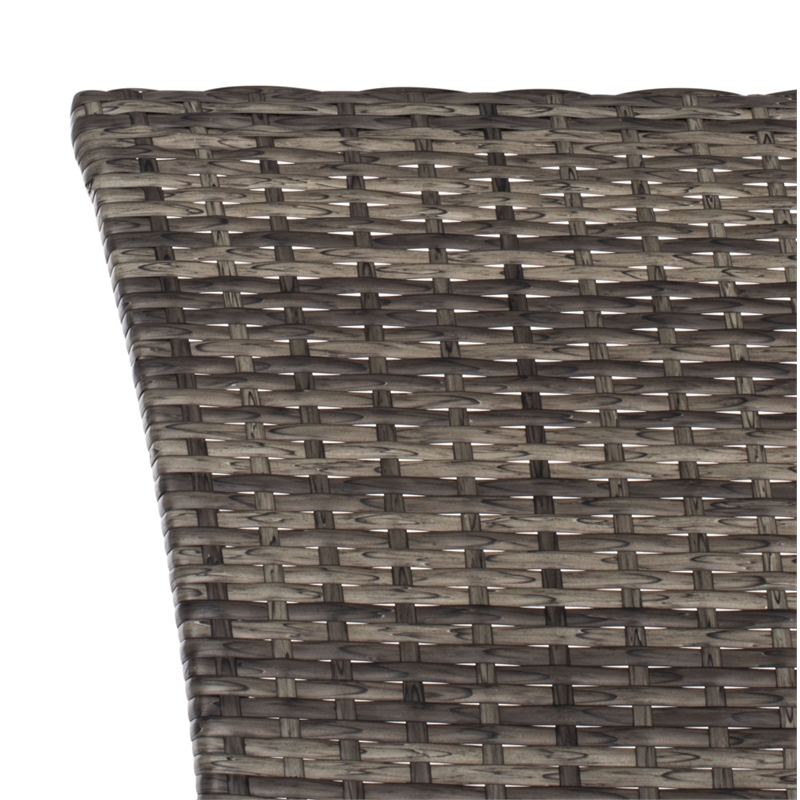 Safavieh Edna 3Pc Steel  and Fabric Lounge Set in Gray / Brown / White