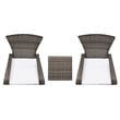 Safavieh Edna 3Pc Steel  and Fabric Lounge Set in Gray / Brown / White