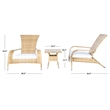 Safavieh Edna 3Pc Steel  and Fabric Lounge Set in Natural / White