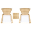 Safavieh Edna 3Pc Steel  and Fabric Lounge Set in Natural / White