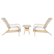 Safavieh Edna 3Pc Steel  and Fabric Lounge Set in Natural / White