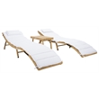 Safavieh Carew 3Pc Steel Sun Lounger Set in Natural