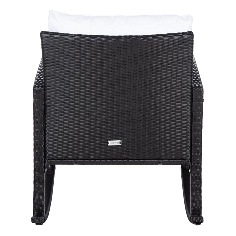 Safavieh Daire Steel and Fabric Rocking Chair in Black / White