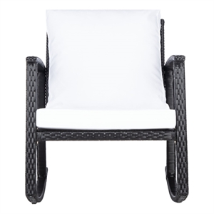 Safavieh Daire Steel and Fabric Rocking Chair in Black / White