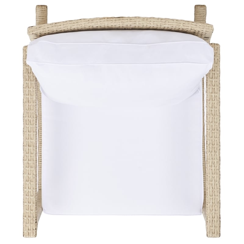 Safavieh Daire Steel and Fabric Rocking Chair in Beige / White