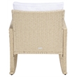 Safavieh Daire Steel and Fabric Rocking Chair in Beige / White