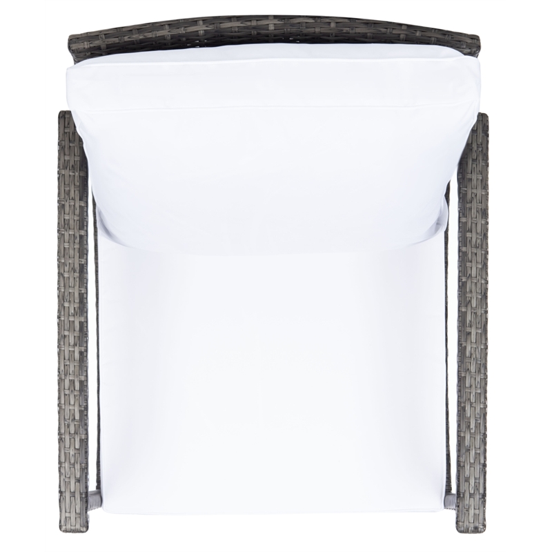 Safavieh Daire Steel and Fabric Rocking Chair in Gray / Brown / White