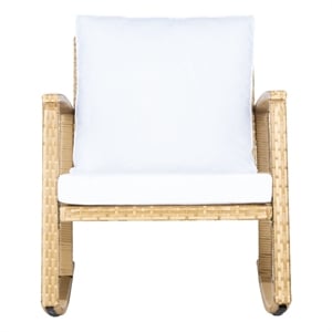 Safavieh Daire Steel and Fabric Rocking Chair in Natural / White