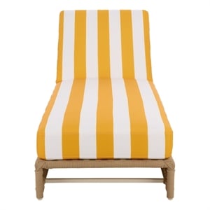 Safavieh Callan Steel and Fabric Lounger in Tan / Yellow
