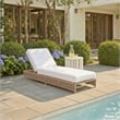 Safavieh Callan Steel and Fabric Lounger in  Tan / White