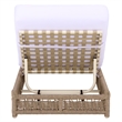 Safavieh Callan Steel and Fabric Lounger in  Tan / White