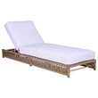 Safavieh Callan Steel and Fabric Lounger in  Tan / White