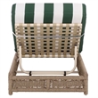 Safavieh Callan Steel and Fabric Lounger in  Tan / Green