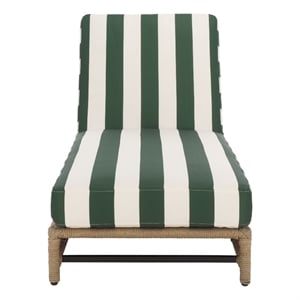 Safavieh Callan Steel and Fabric Lounger in  Tan / Green
