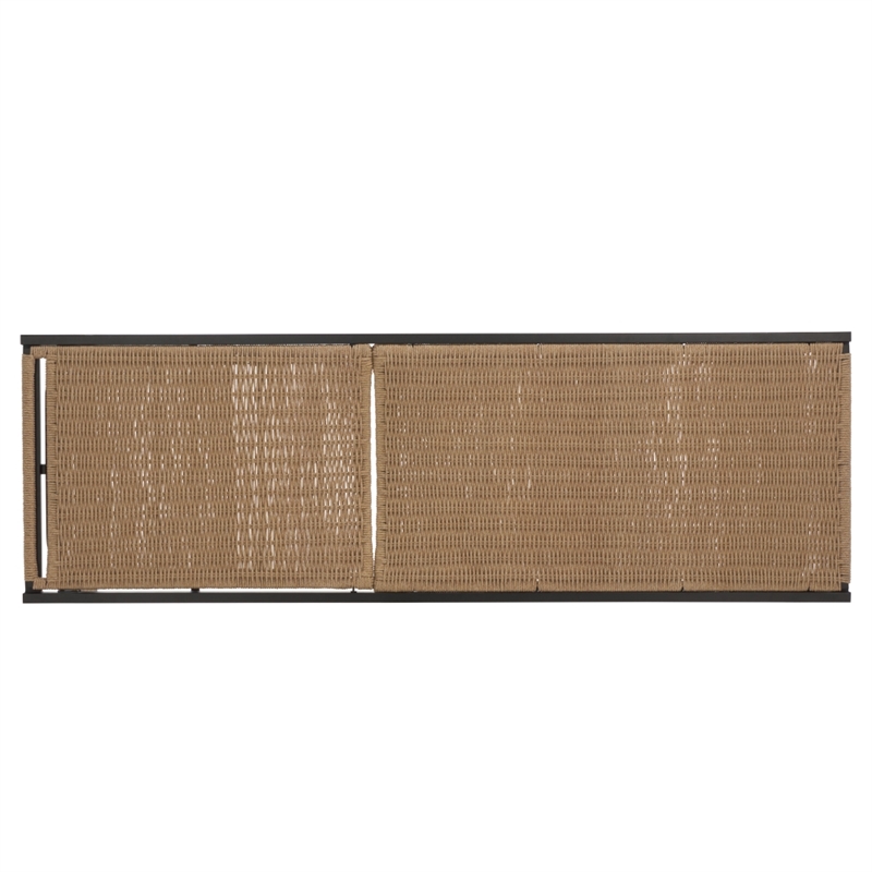 Safavieh Arman Steel and Rope Lounger in Black / Tan