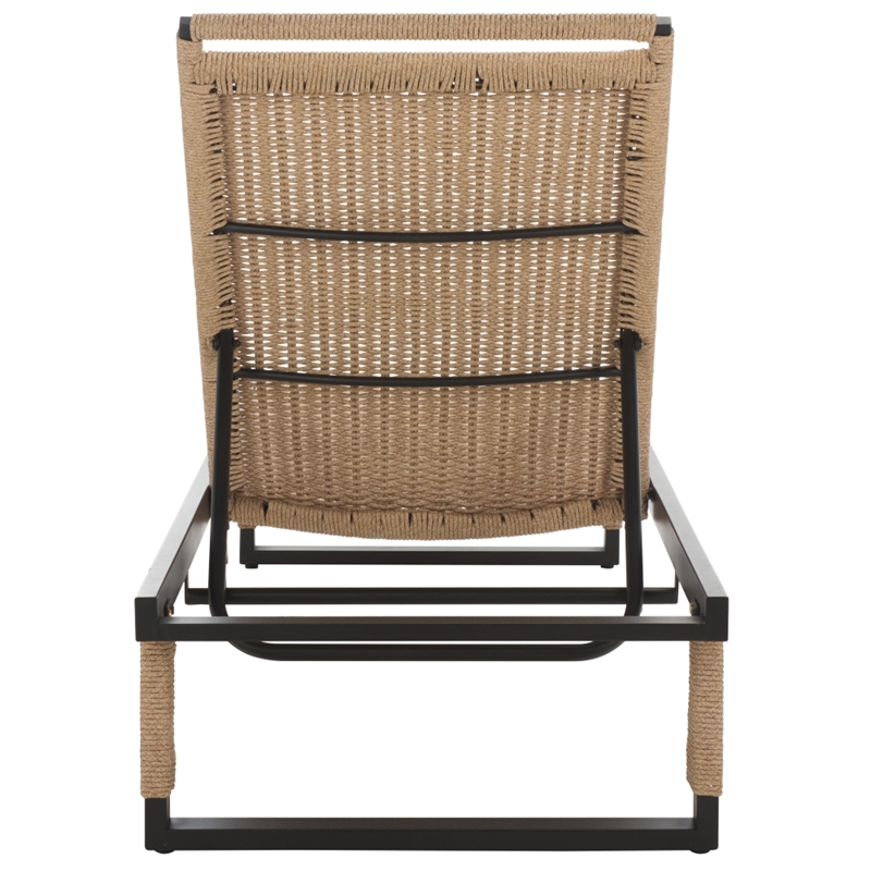 Safavieh Arman Steel and Rope Lounger in Black / Tan