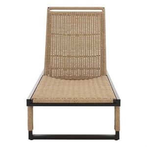 Safavieh Arman Steel and Rope Lounger in Black / Tan
