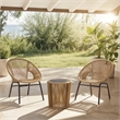 Safavieh Otto 3 Pc Metal and Rattan Set  in Natural / Black