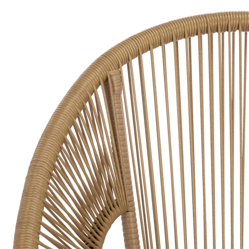 Safavieh Otto 3 Pc Metal and Rattan Set  in Natural / Black