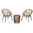 Safavieh Otto 3 Pc Metal and Rattan Set  in Natural / Black