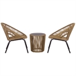 Safavieh Otto 3 Pc Metal and Rattan Set  in Natural / Black