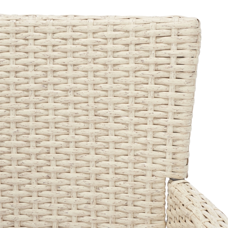 Safavieh Viora Steel and Fabric Loveseat in Beige / White