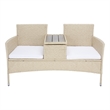 Safavieh Viora Steel and Fabric Loveseat in Beige / White